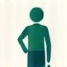 Icon representing confidence building, a person standing tall